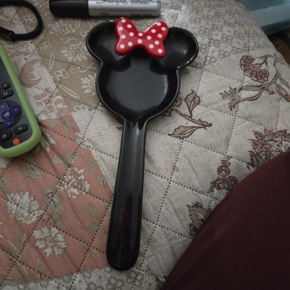 Disney Mickey Mouse Spoon Rest Black White Disney‎ Parks Authentic Original 8"
